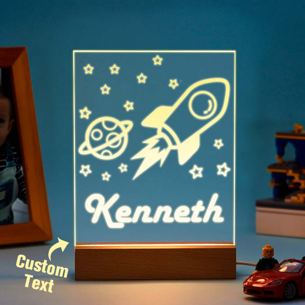 Astronaut Night Light with Personalised Name - Decoration Room Baby Boy Gift Birth Customizable