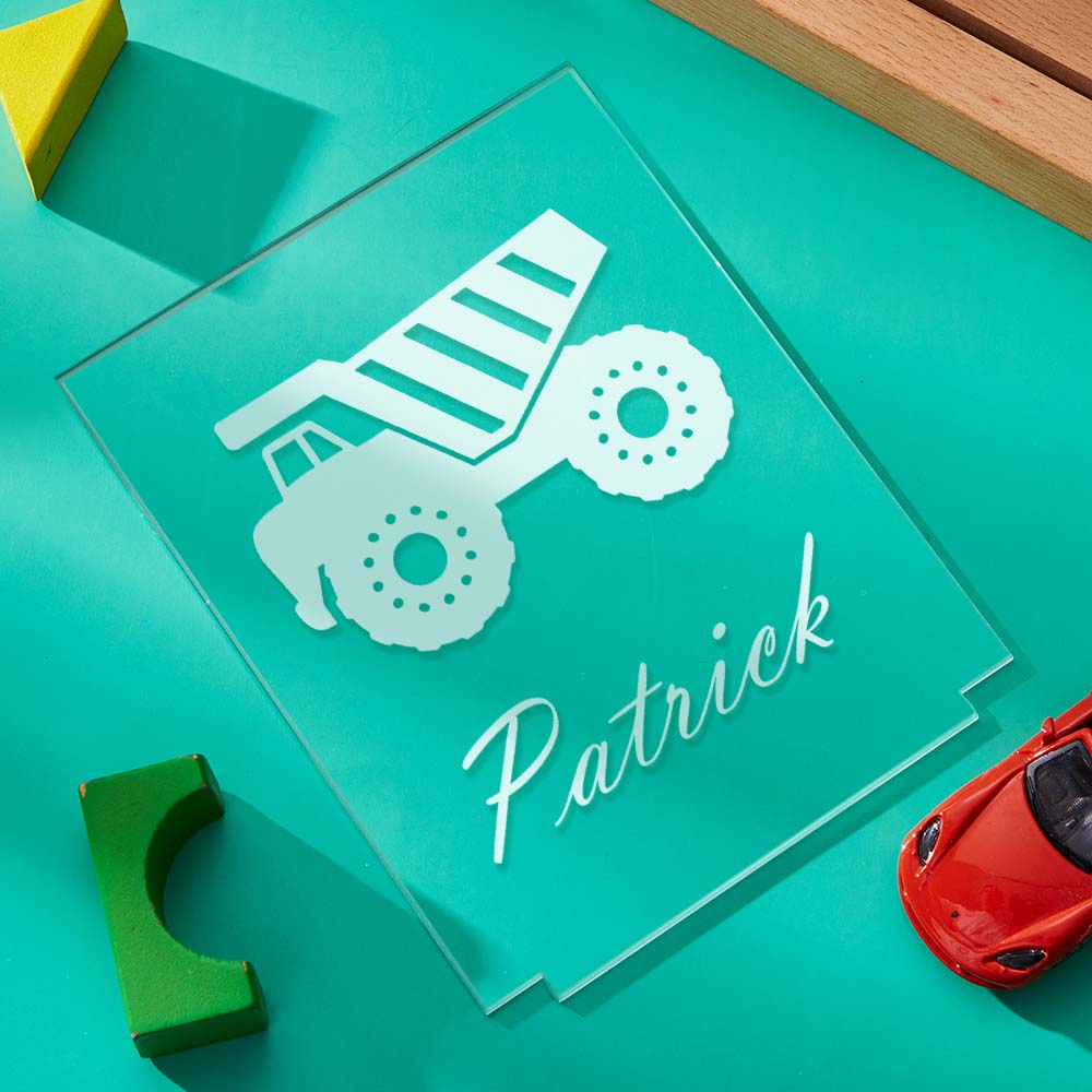 Personalized Truck Night Light Construction Boys Acrylic Led Night Light Gifts For 6 Years Old Boys