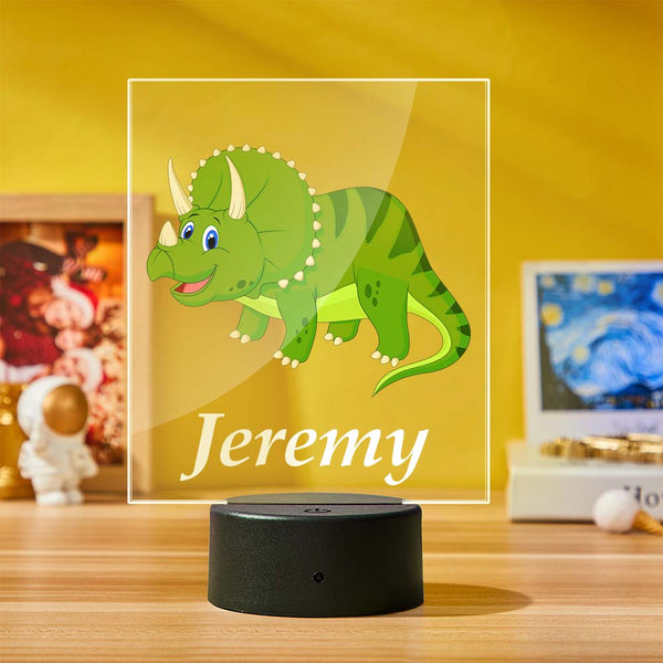 Personalised Dinosaur LED Night Light Remote Controlled Lamp T-Rex Night Light Multicolour Laser Engraved Boys Birthday Gift
