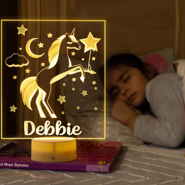 Unicorn Night Light Kids Bedroom Decor Nursery Room Gift For Little Girl Gift for 1st Birthday Girl Personalised Lamp Custom Night Lamp