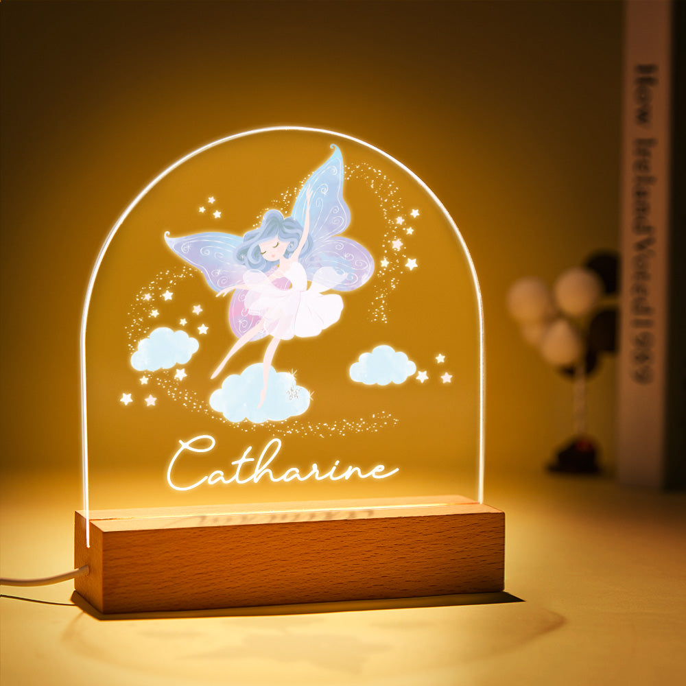 Custom Fairy Night Lamp the Birthday Gift For Baby Girl Nursery Decor Bedroom