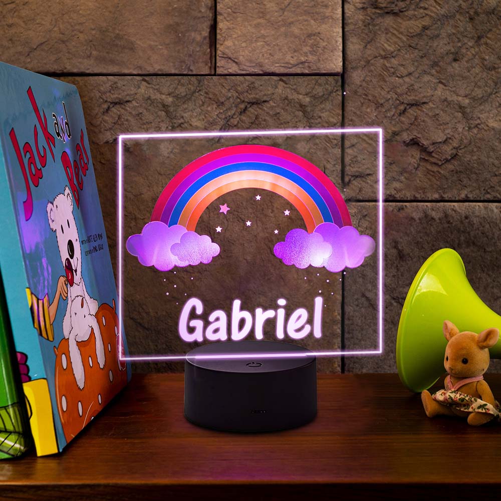 Personalized Home Decoration Rainbow Lamp With Custom Name Night Light Children's LED Light