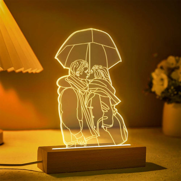 Personalised 3D Photo Night Light Custom Lamp 7 Colors Acrylic Night Light Anniversary Gifts - photomoonlampau