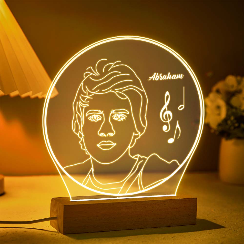 Personalised Musical Note Photo Night Light Custom Engraved 3D Lamp 7 Colors Acrylic Night Light Birthday Gifts