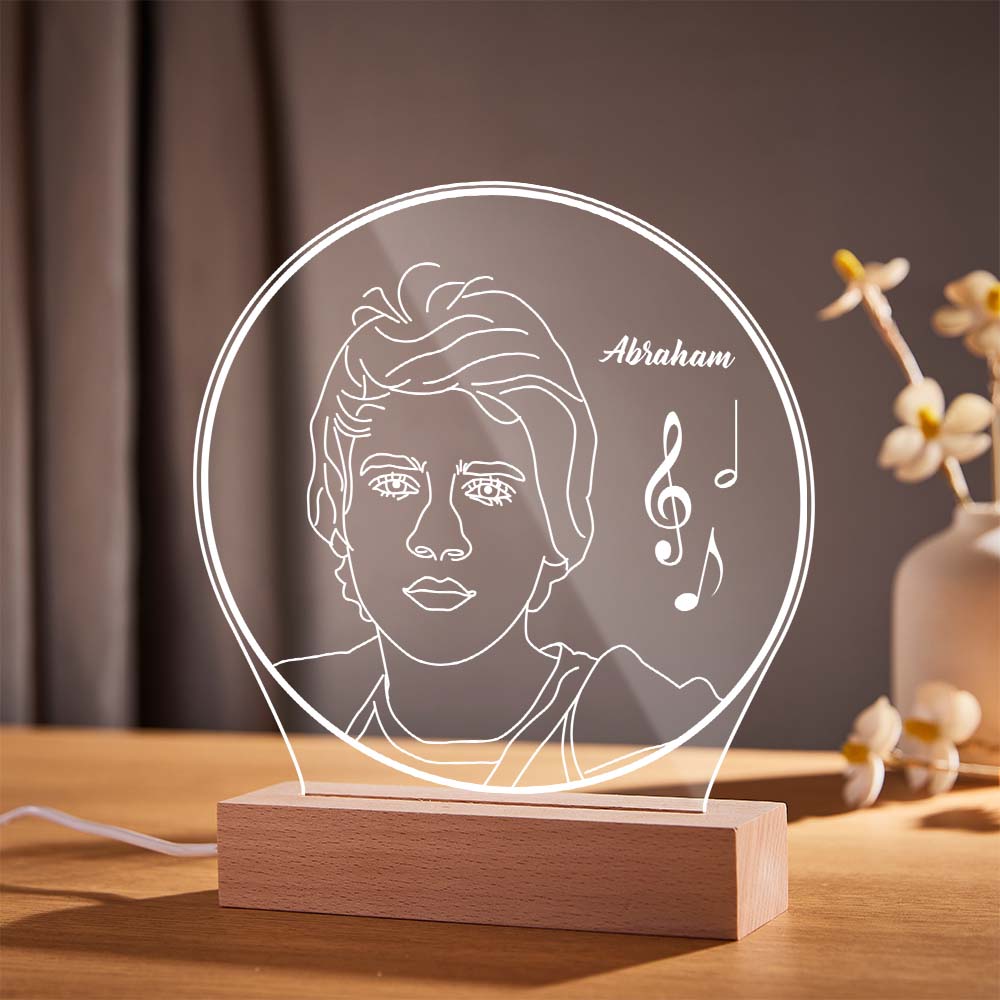 Personalised Musical Note Photo Night Light Custom Engraved 3D Lamp 7 Colors Acrylic Night Light Birthday Gifts