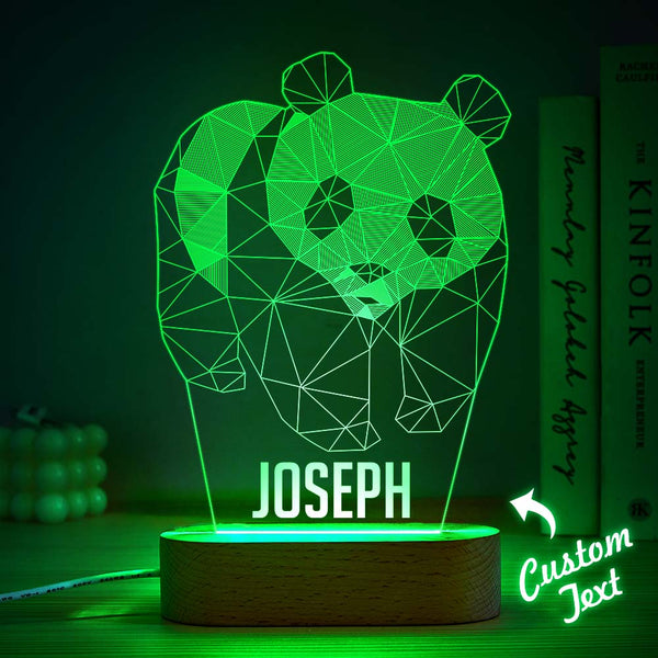 Custom Name Acrylic Night Light Personalised Lamp PANDA Desk Lamp Gift for Kids Adult
