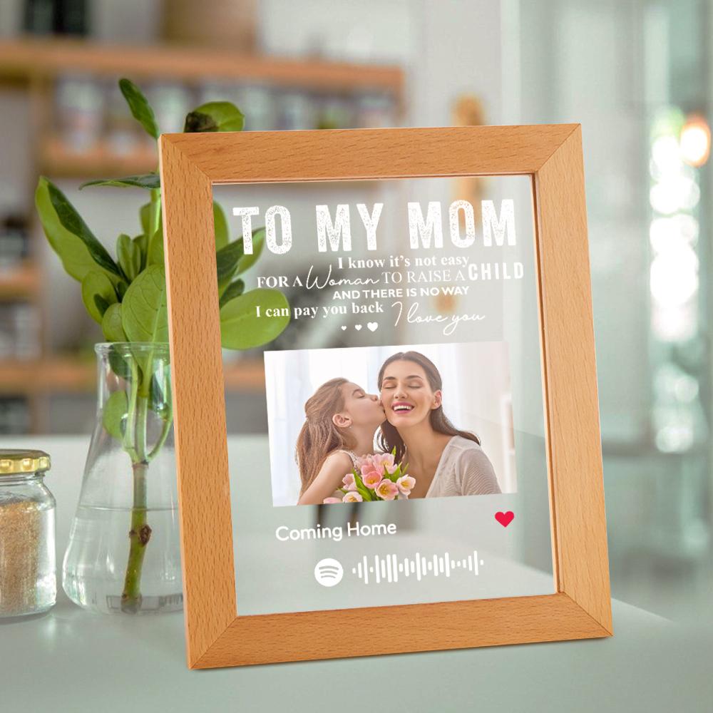 Mother's Day Gift Personalised Spotify Frame Photo Engraved Text Night Light Best Mom Ever