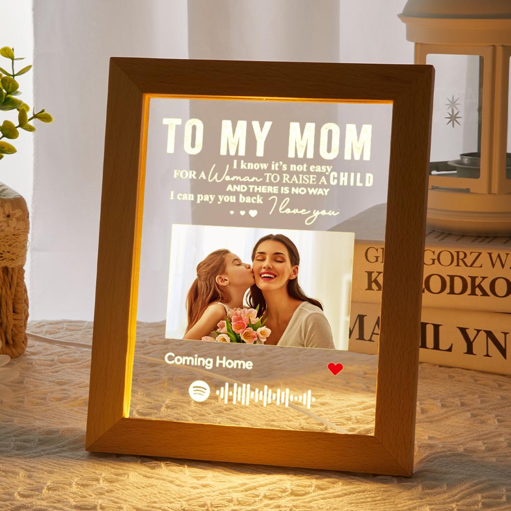 Mother's Day Gift Personalised Spotify Frame Photo Engraved Text Night Light Best Mom Ever