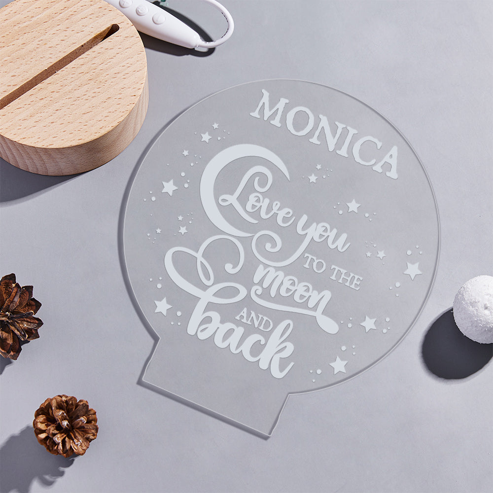 Personalised 'Love you to the Moon & Back' LED Night Light Children's  Lamp Ideal for Bedroom or Desk