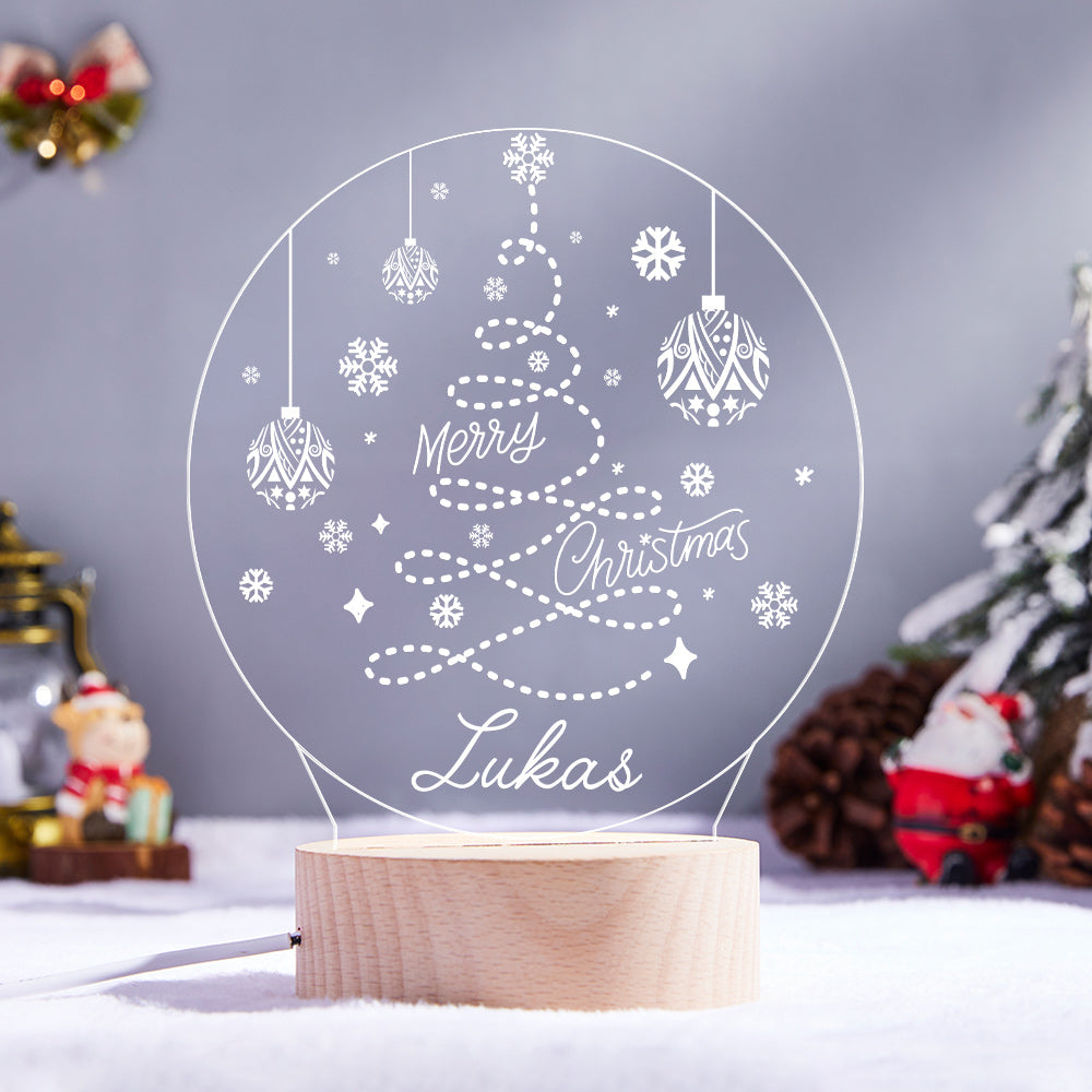 Personalised Christmas Tree Led Lamp For Family With Name Gift For Friends