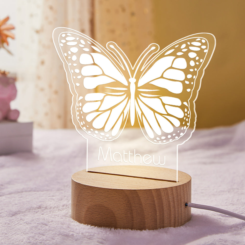 Custom Night Light Butterfly Fairy For Kids Baby Girl Housewarming Gift