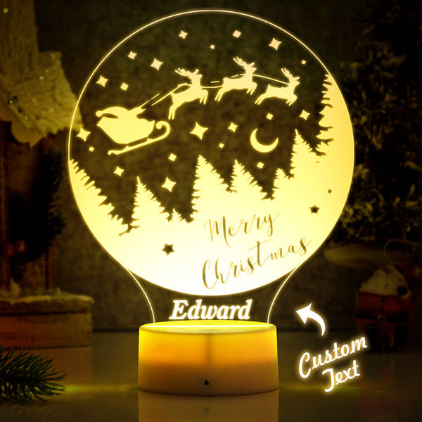 Merry Christmas LED Night Lamp Personalised Name Sign For Kids Christmas Gift - photomoonlampau