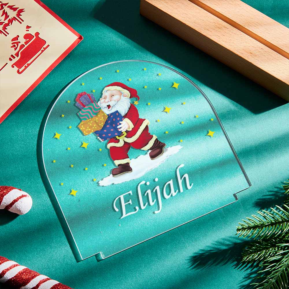 Santa Claus Christmas Gift Custom Name Night Light For Party Desk Decoration