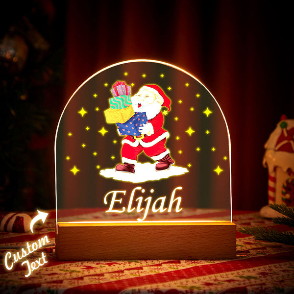 Santa Claus Christmas Gift Custom Name Night Light For Party Desk Decoration - photomoonlampau