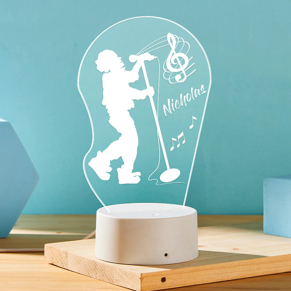 Custom Engraved LED Night Light Acrylic Light Up Singer Lamp Gift for Her