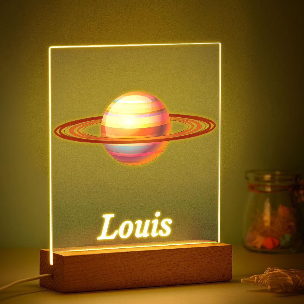 Custom Name Jupiter Acrylic Led Night Light Gifts for Boys Kids