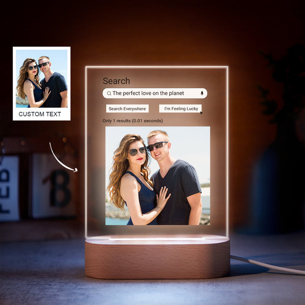 Custom Photo Google Search Colorful Lamp Acrylic 3D Printed Night Light Proposal Anniversary Day Gift - photomoonlampau