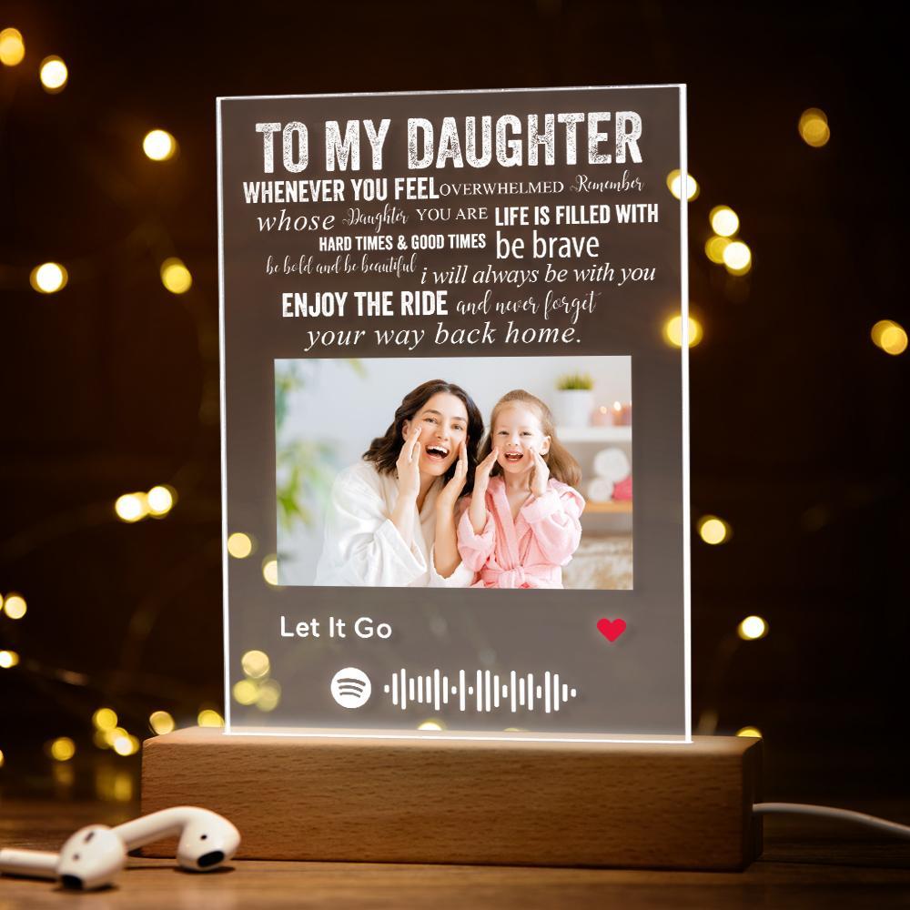 Personalised Spotify Led Lamp Night Light To My Daughter Gifts for Girls