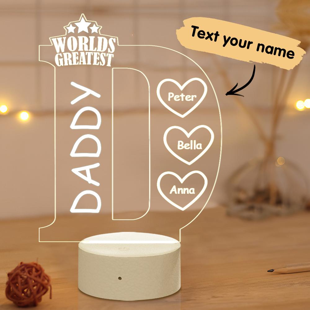 Personalised Fathers Night Light Gift For Dad Father