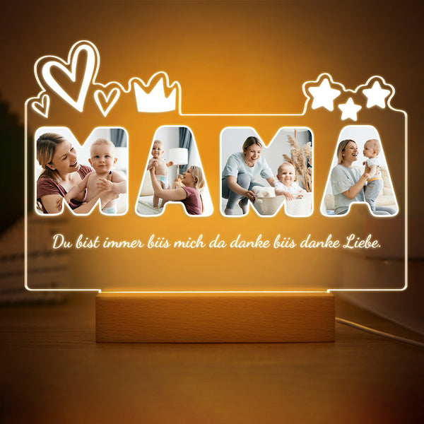 Custom Photo Night Light Personalized Mama Lamp Gifts for Mother's Day - photomoonlampau