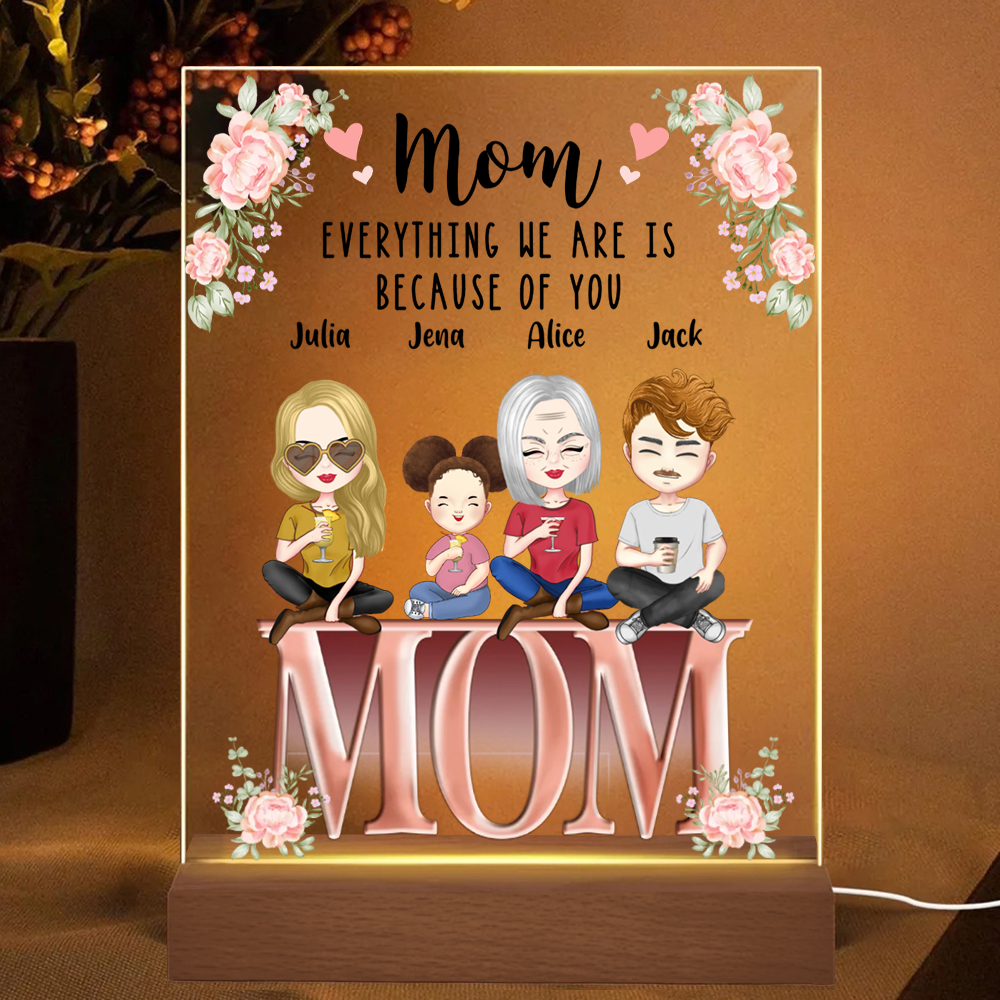 Personalized Acrylic Plaque Mother and Children Best Friends Gifts for Mom