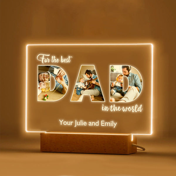 Custom Father's Day Night Light Personalized Photo Acrylic Lamp Gifts for Dad - photomoonlampau