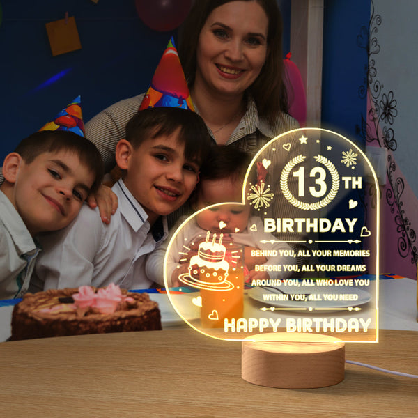 Personalised Night Light Custom Acrylic Lamp Birthday Gifts for Friends or Family - photomoonlampau