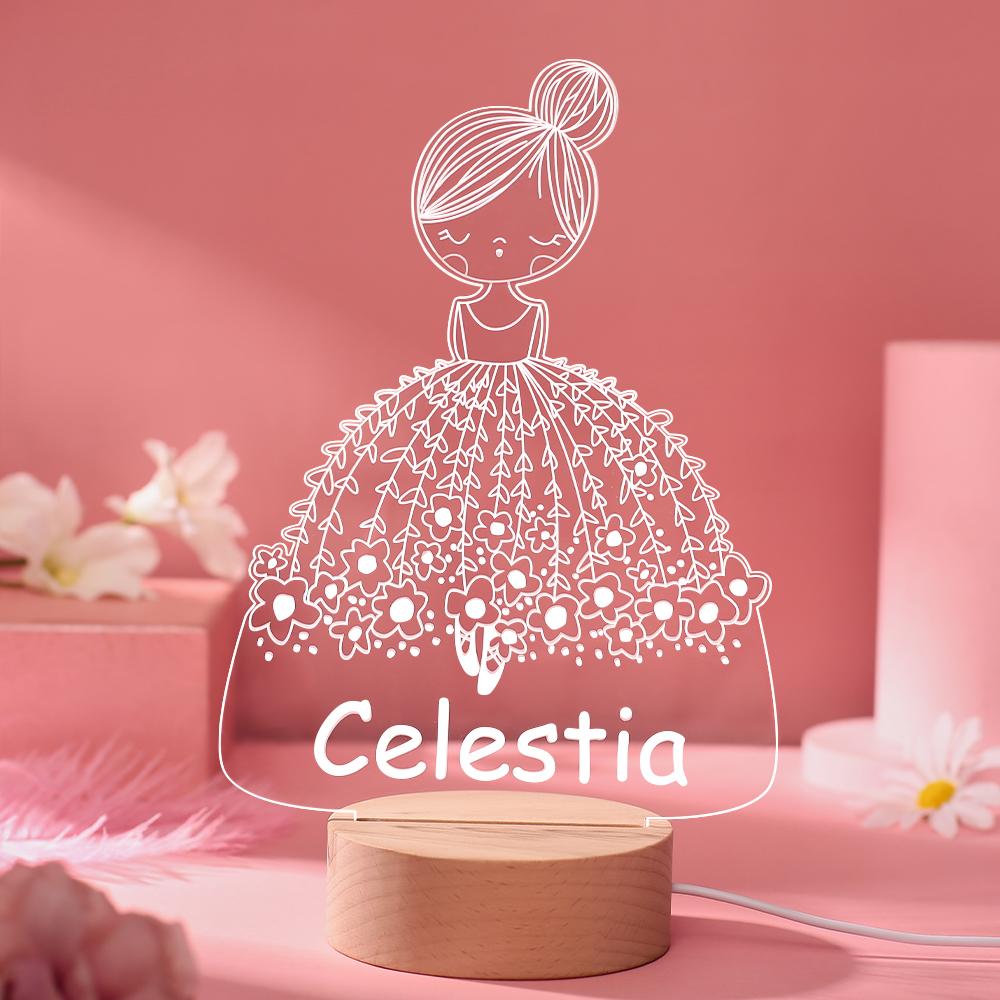 Personalised Girl Nursery Decor Custom 3D Lamp Girls Room Night Light Gifts For Girls Kid's Bedroom Decor