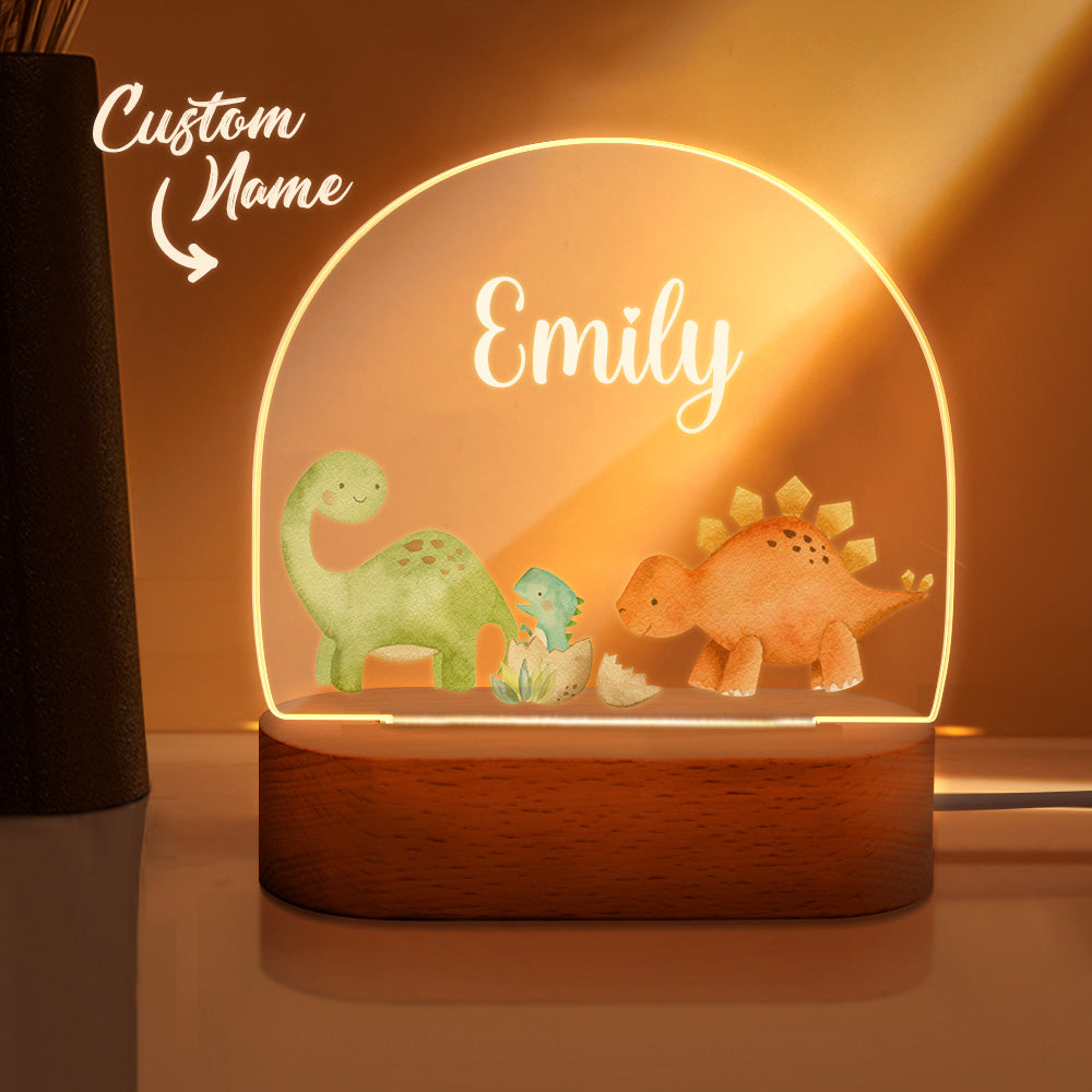 Personalized Name Baby Dinosaur Night Light Custom Name Nursery Room Lamp Gift For Kids