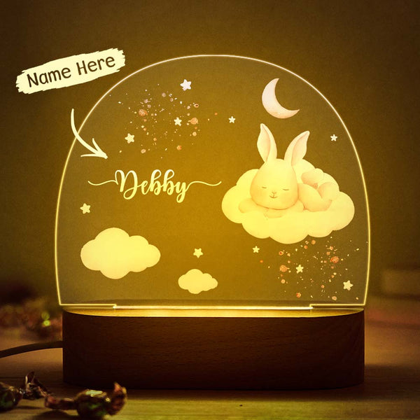 Custom Bunny Name Night Light Personalized Name Lamp Multi Color