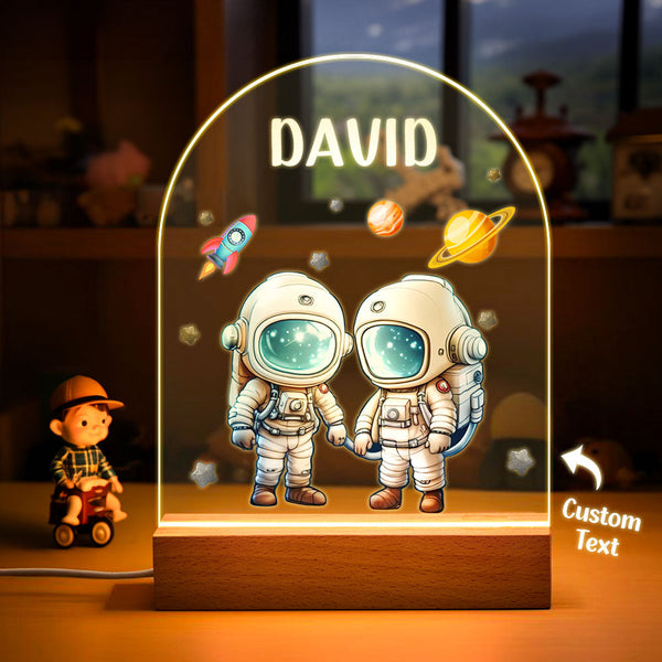 Custom Astronaut kids kids bedside lamp with Name Personalized  Perfect Gift for Baby Kids with Star and Cloud Night light