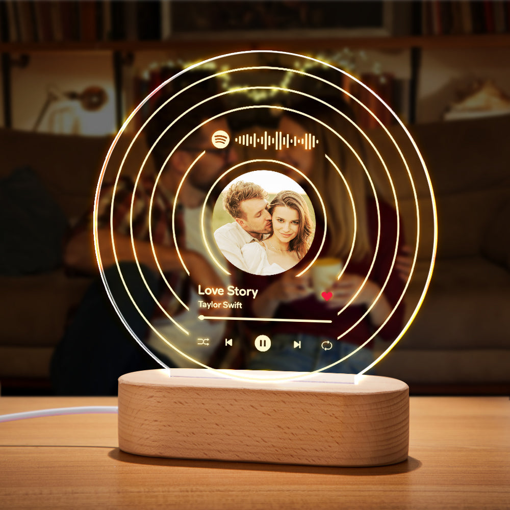 Custom Spotify Code Lamp Personalised Photo Song Plaque Night Light