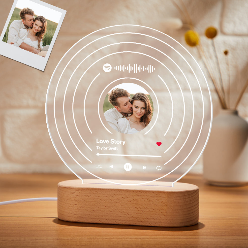 Custom Spotify Code Lamp Personalised Photo Song Plaque Night Light