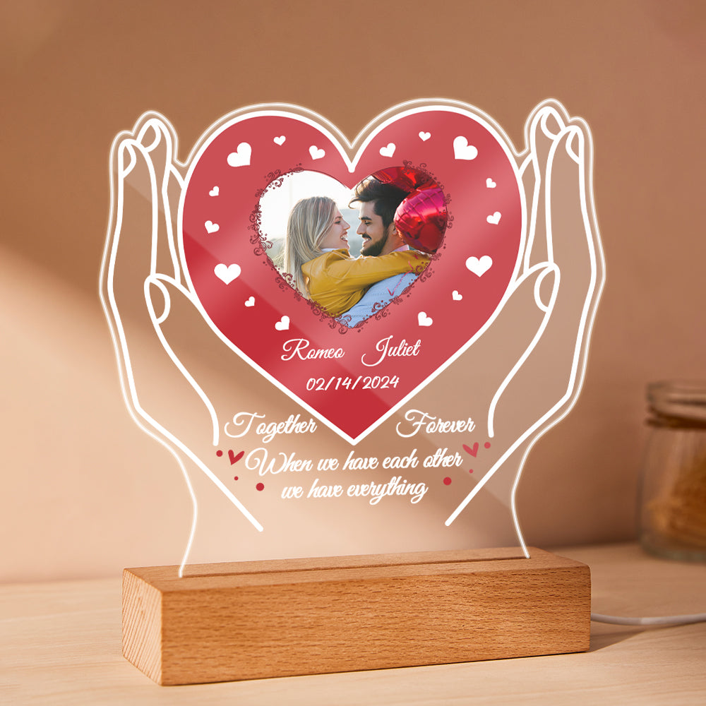 Personalized Acrylic Night Light Custom Photo Night Light Valentine's Day Gifts for Lovers