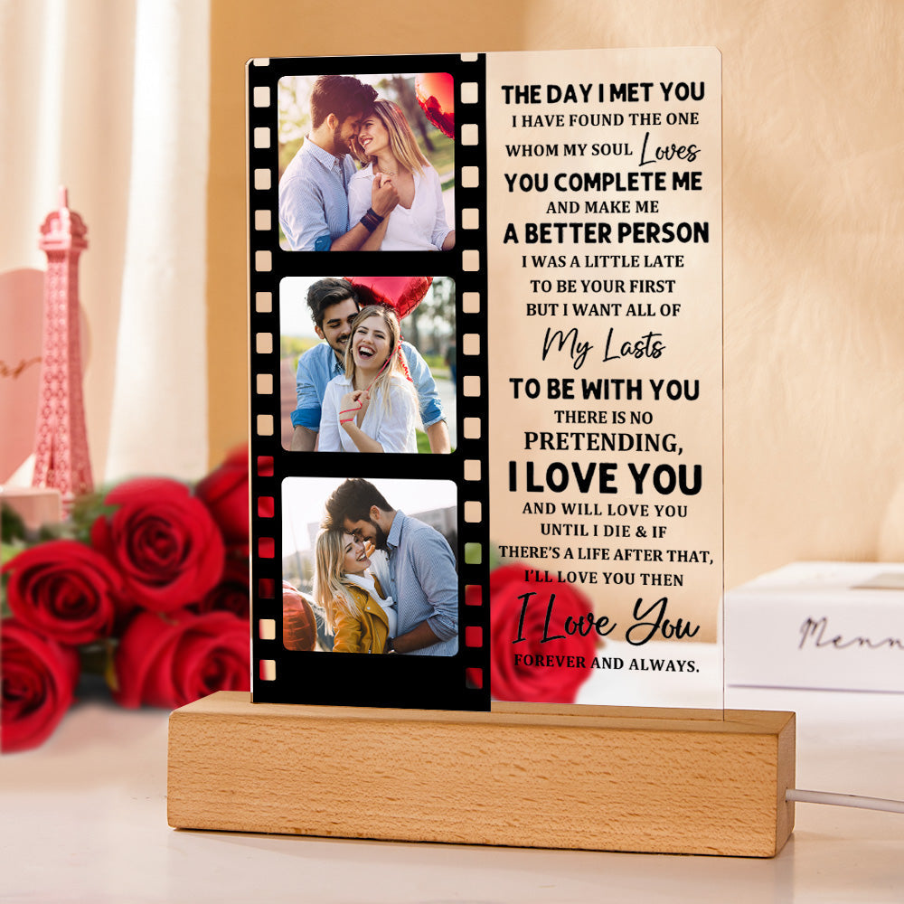 Personalized Acrylic Night Light Custom Photo Night Light Valentine's Day Romantic Gifts for Lovers