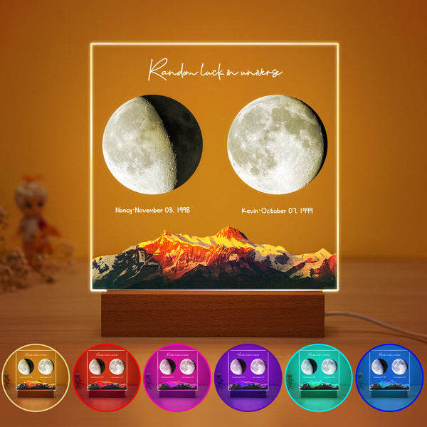 Custom Birth Moon Night Light Personalized Moon Phases LED Light for Birthday Anniversary Gifts - photomoonlampau