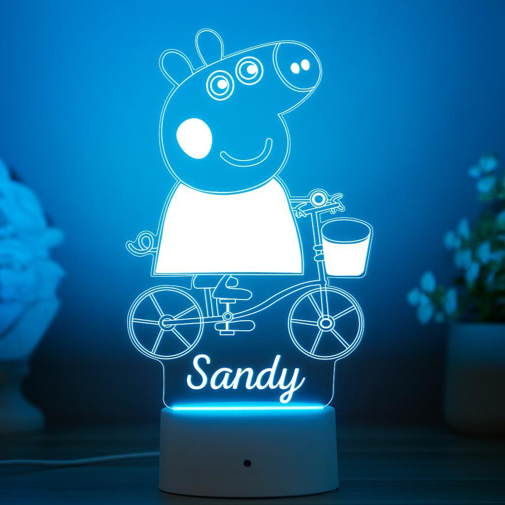 Custom LED Peppa Pig LED 3D Lampm Custom Night Light Birthday Gift Personalised Gift Children Bedroom Decor