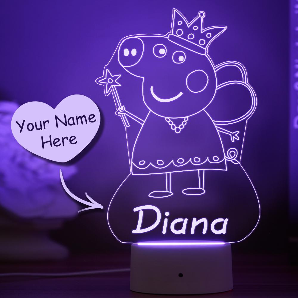 Personalised Pig Lamp Pig Family Color Night Light for Baby Birthday Gift Personalised Gift Children Bedroom Decor