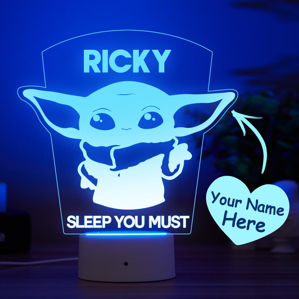 Personalised Baby Yoda Night Light Kid's Bedroom Decor Children's Light Kids Bedroom