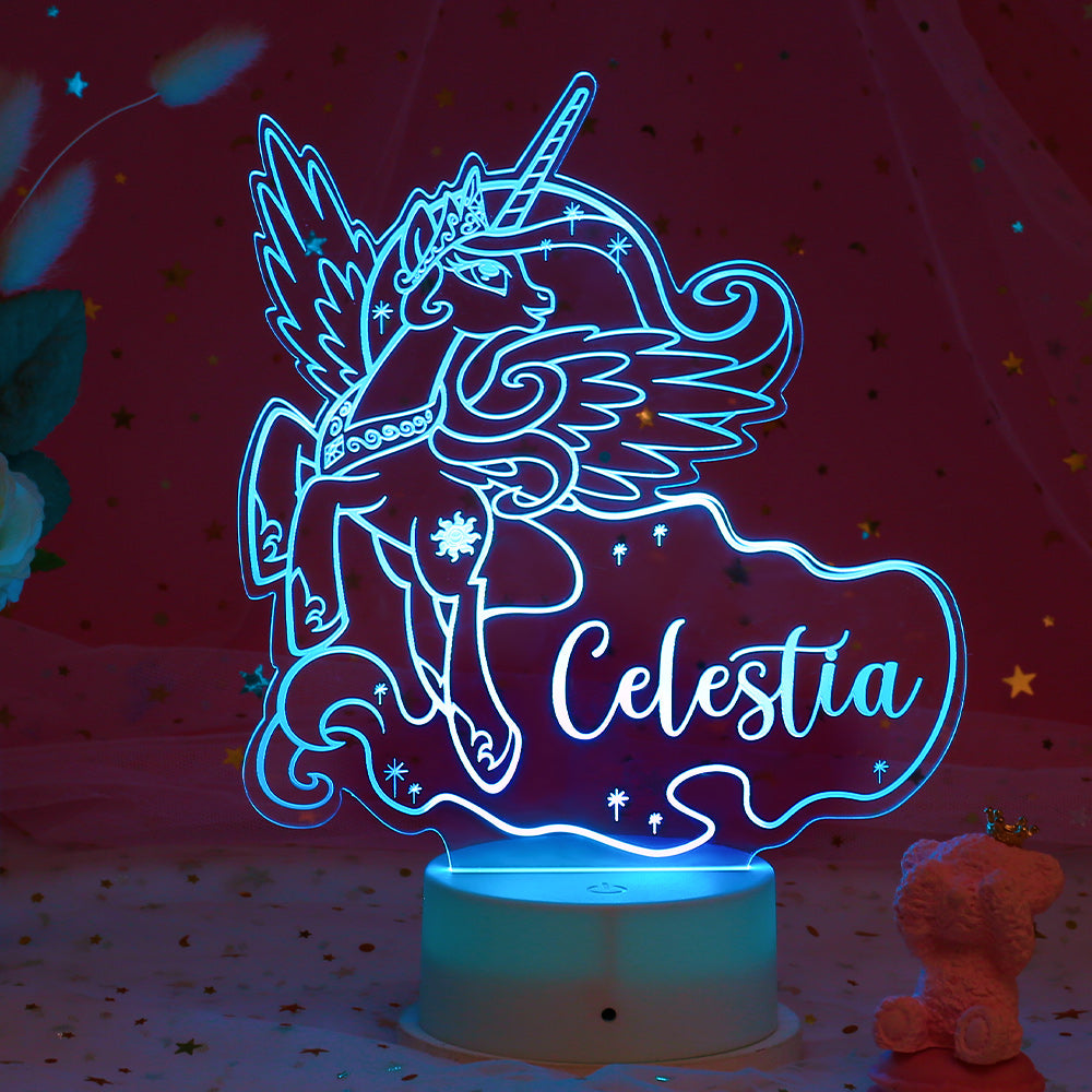 Custom Night Light Girls Room Decor My Little Pony Unicorn Kids Nursery Decor Lamps Kids Bedrooms