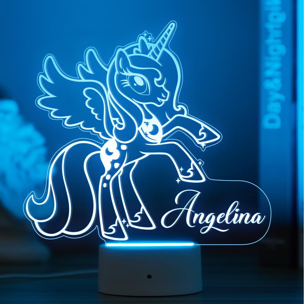 Personalised Baby Gift Custom My Little Pony Unicorn Night lamp Kids Bedroom Decor Girl's Room Lights Kids Bedrooms