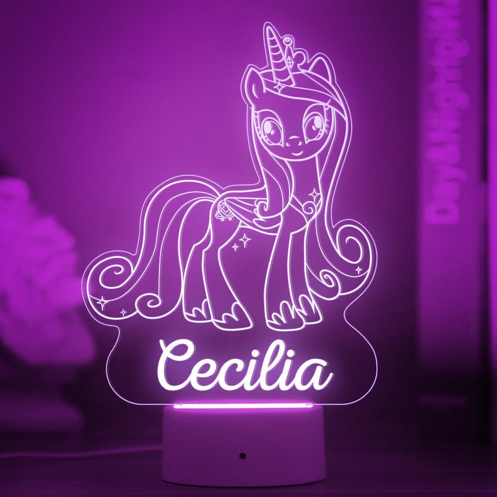Personalised Baby Gift Custom My Little Pony Unicorn Night lamp Kids Bedroom Decor Girl's Room Lights Kids Bedrooms