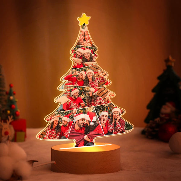 Personalised LED Christmas Tree Lamp Custom Photo Acrylic Night Light