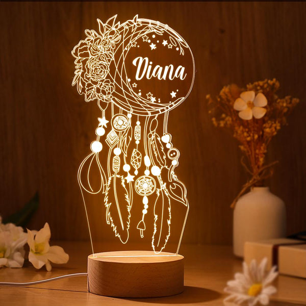 Personalised Dreamcatcher Desk Bedside Lamp Custom Night Light Table Lamp Host Gift