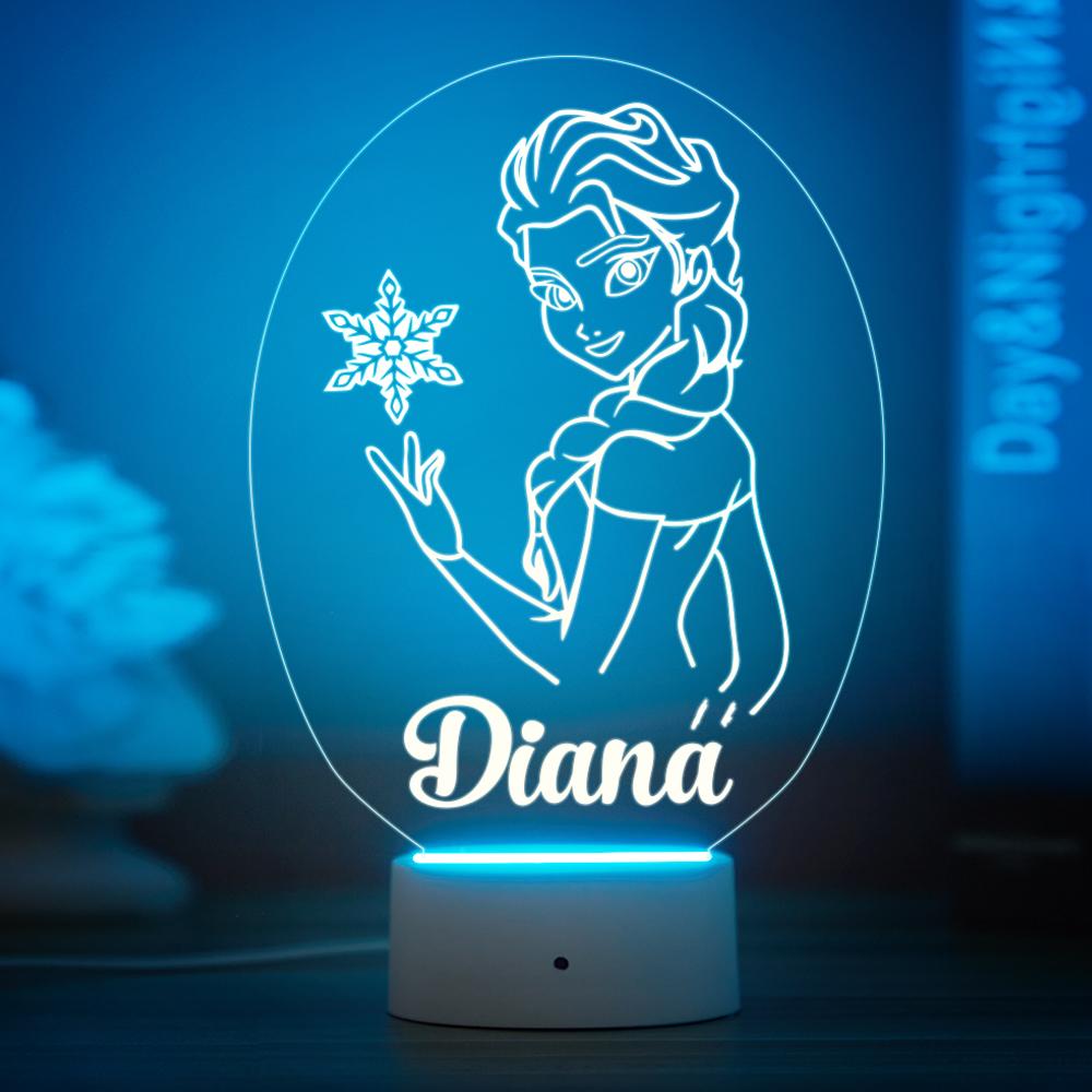 Custom Custom Frozen Elsa Night Light Personalised Newborn Baby Gifts Nursery Decor Xmas Gift