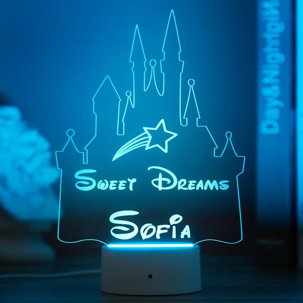 Custom Princess Castle Night Light Christmas Gifts Personalised With Any Child's Name