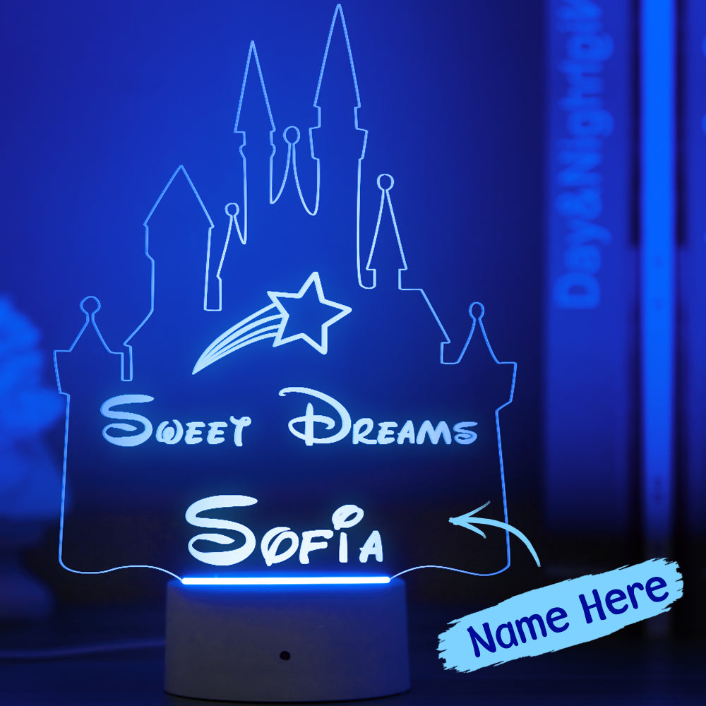 Custom Princess Castle Night Light Christmas Gifts Personalised With Any Child's Name