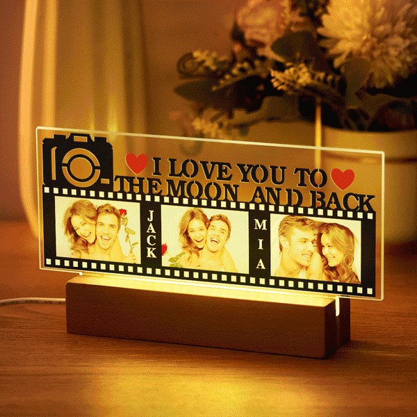 Personalized Photo Romantic Colorful Lamp Custom Film Pictures Night Light Valentine's Day Gift - photomoonlampau