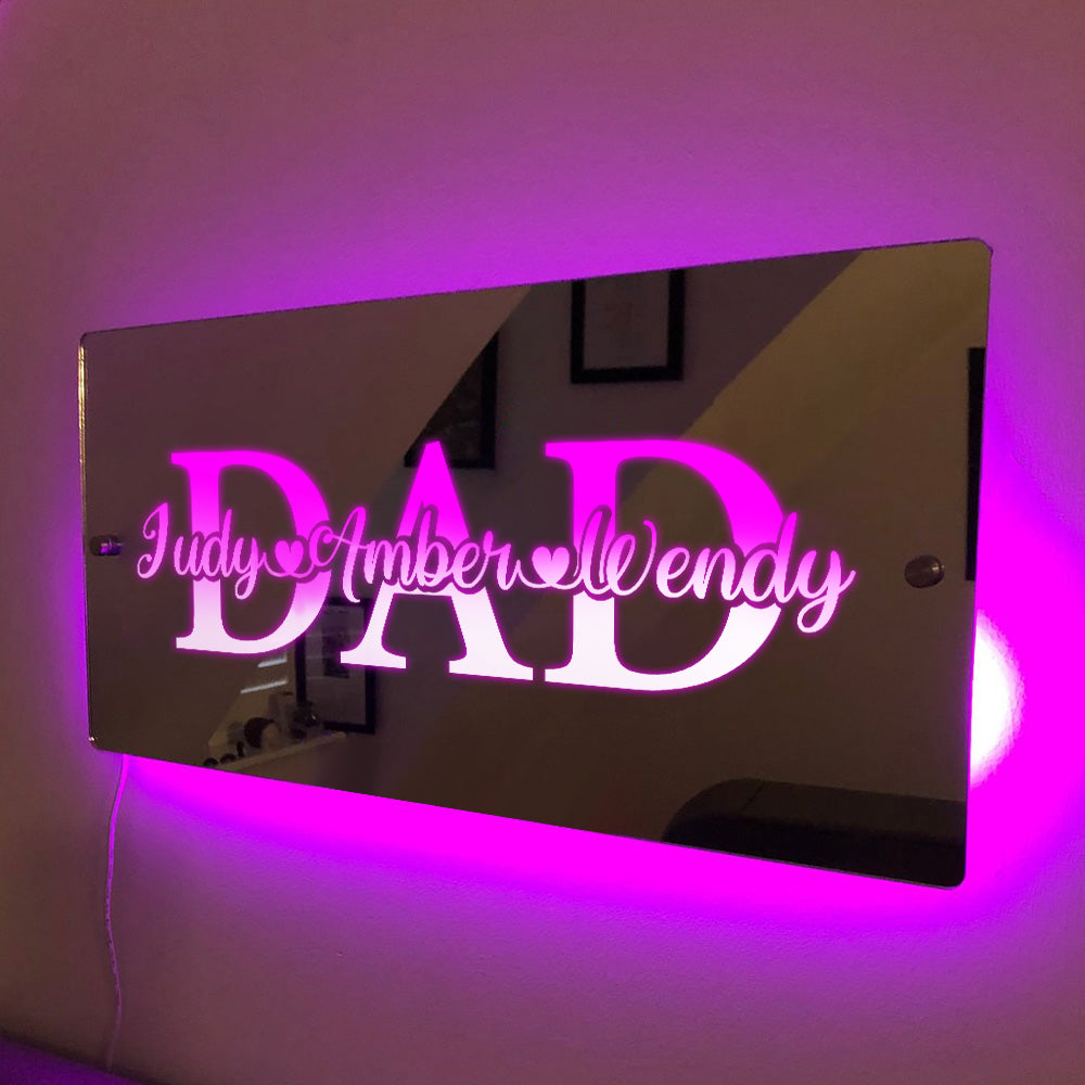 Custom Name Mirror Light Father's Day Creative Gift