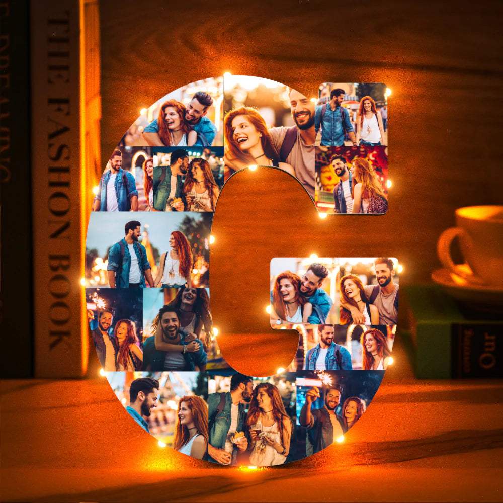 Custom Photo Letter Night Light Personalised  Initial Name Lamp  Room Wall Decor
